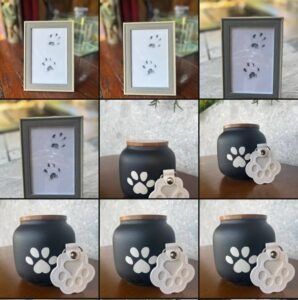 Pet paw print memorial keepsake from Peaceful Paws Bangkok
