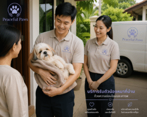 บริการรับตัวสุนัขที่บ้านโดยทีมงาน Peaceful Paws กรุงเทพฯ