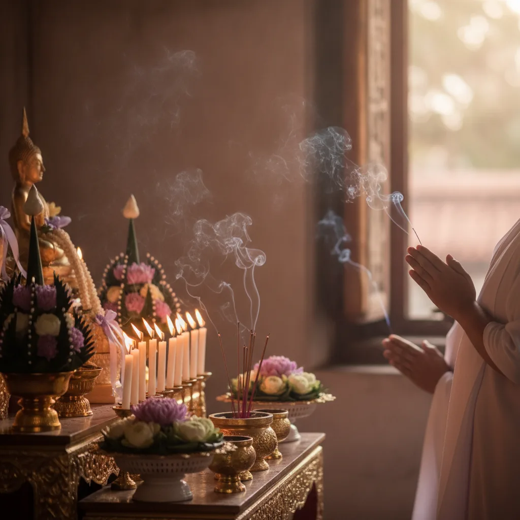 Buddhist pet funeral ceremony with monk blessing, offered as part of Peaceful Paws