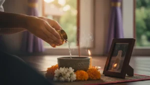 การกรวดน้ำอุทิศส่วนกุศลในพิธีฌาปนกิจสัตว์เลี้ยงตามแบบพุทธ